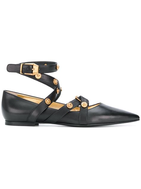 versace badges flat ballerina shoes